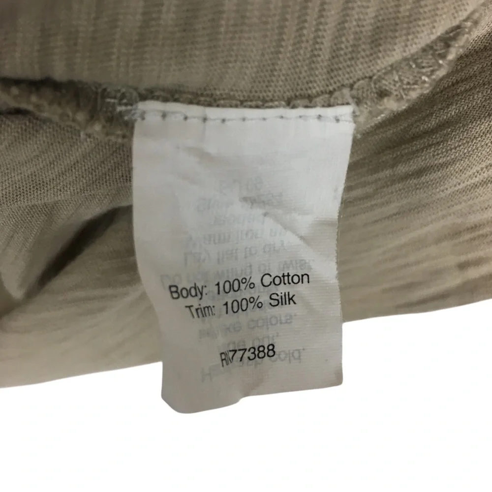 J CREW Tank Top Silk Fringe V Neck Cotton Sleeveless Neutral Classic Size Medium
